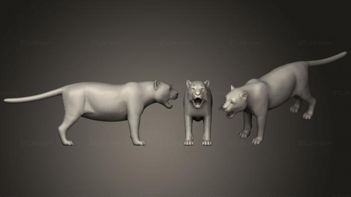 Статуэтки животных (Ягуар, STKJ_1095) 3D модель для ЧПУ станка